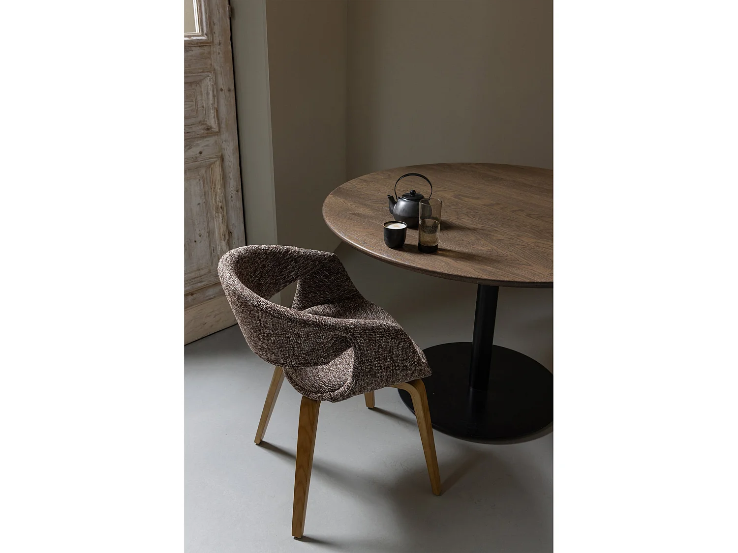 Lot de 2 chaises de table en bois et polyester YOSSI