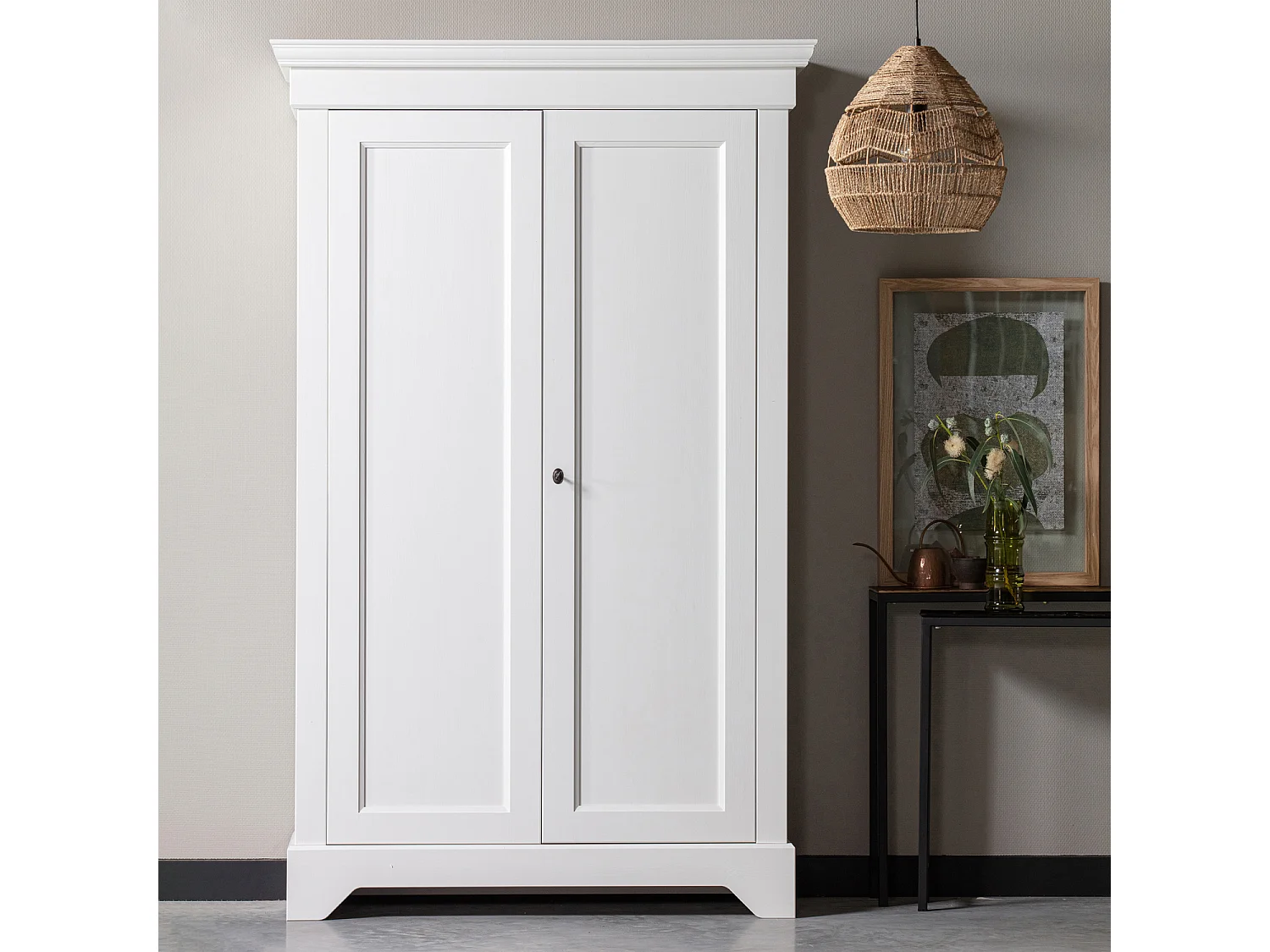 Armoire basse 2 portes en pin ISABEL