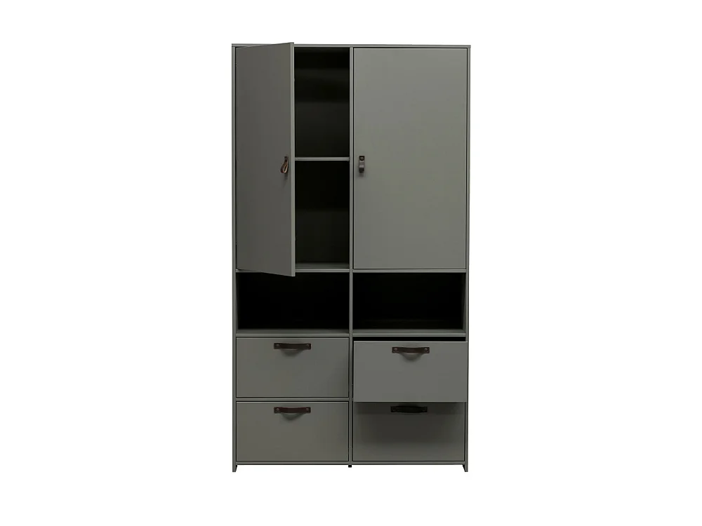 Armoire 2 portes et 4 tiroirs en pin STAGE