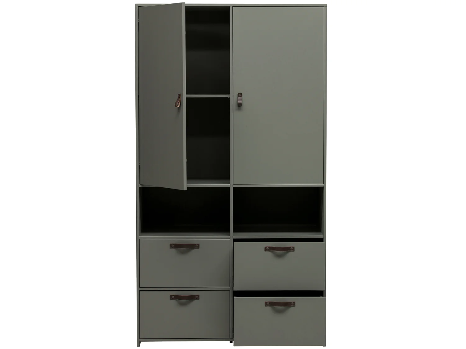 Armoire 2 portes et 4 tiroirs en pin STAGE