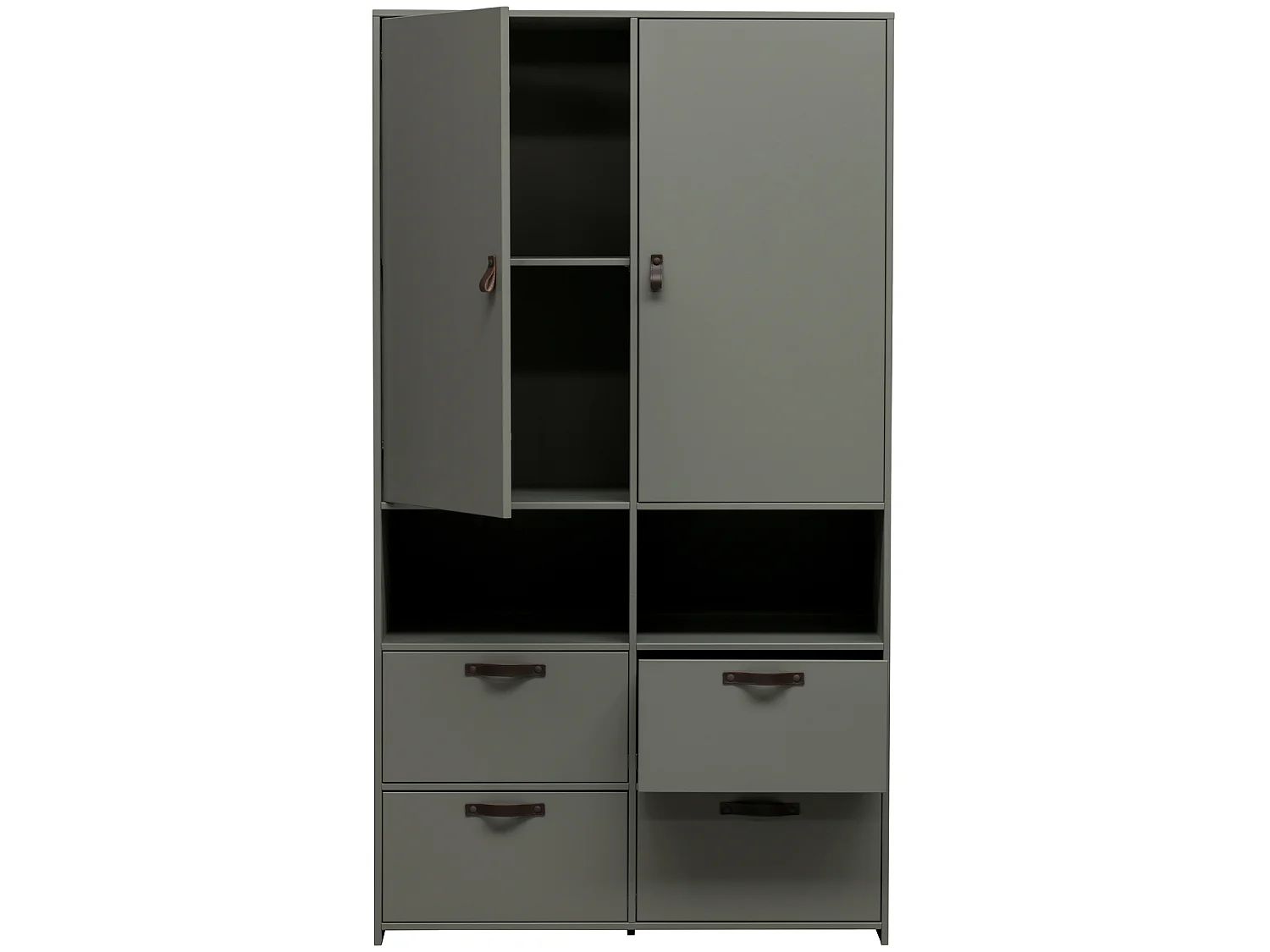 Armoire 2 portes et 4 tiroirs en pin STAGE