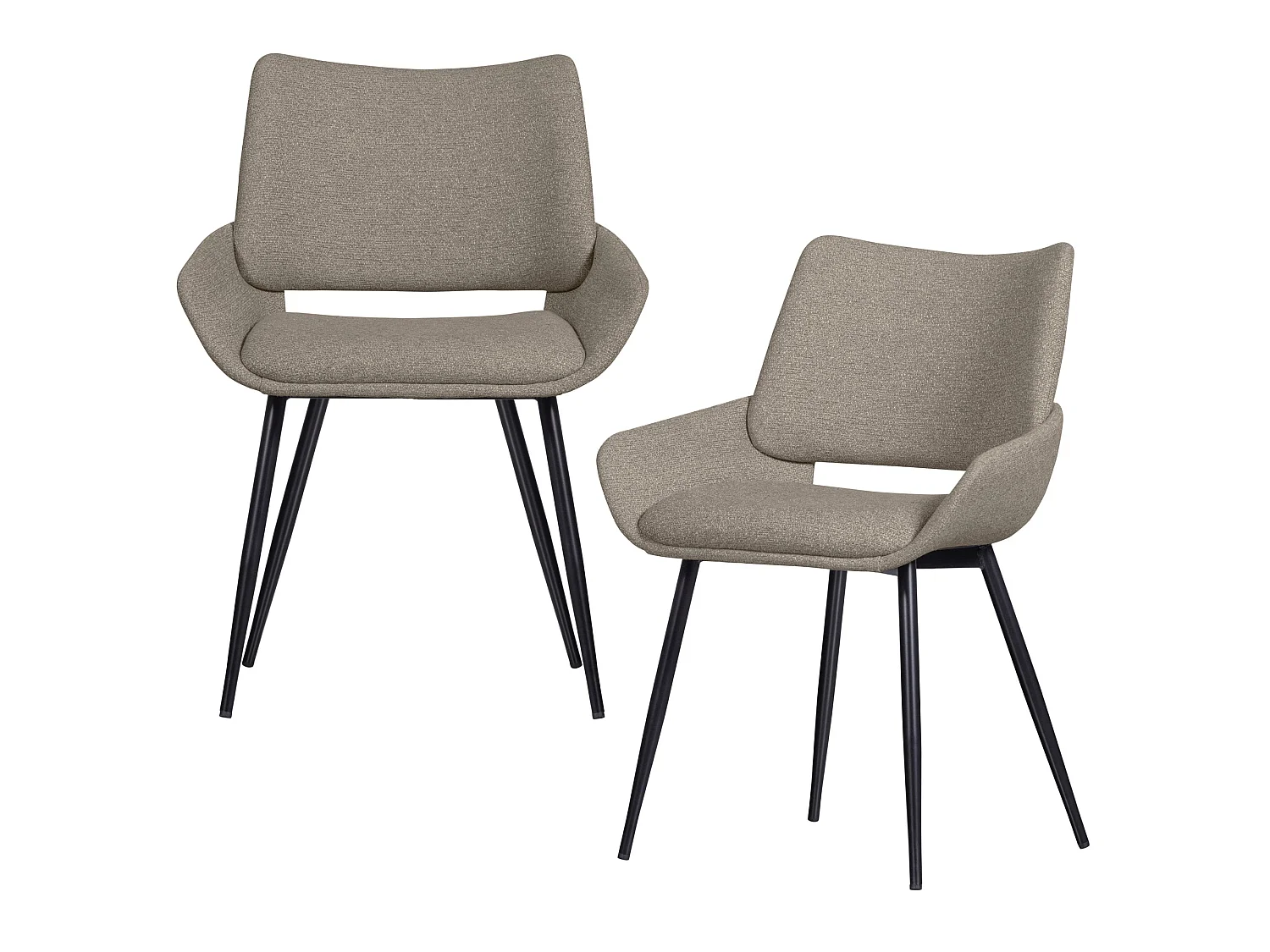 Lot de 2 chaises de table en tissu mélange PARADE