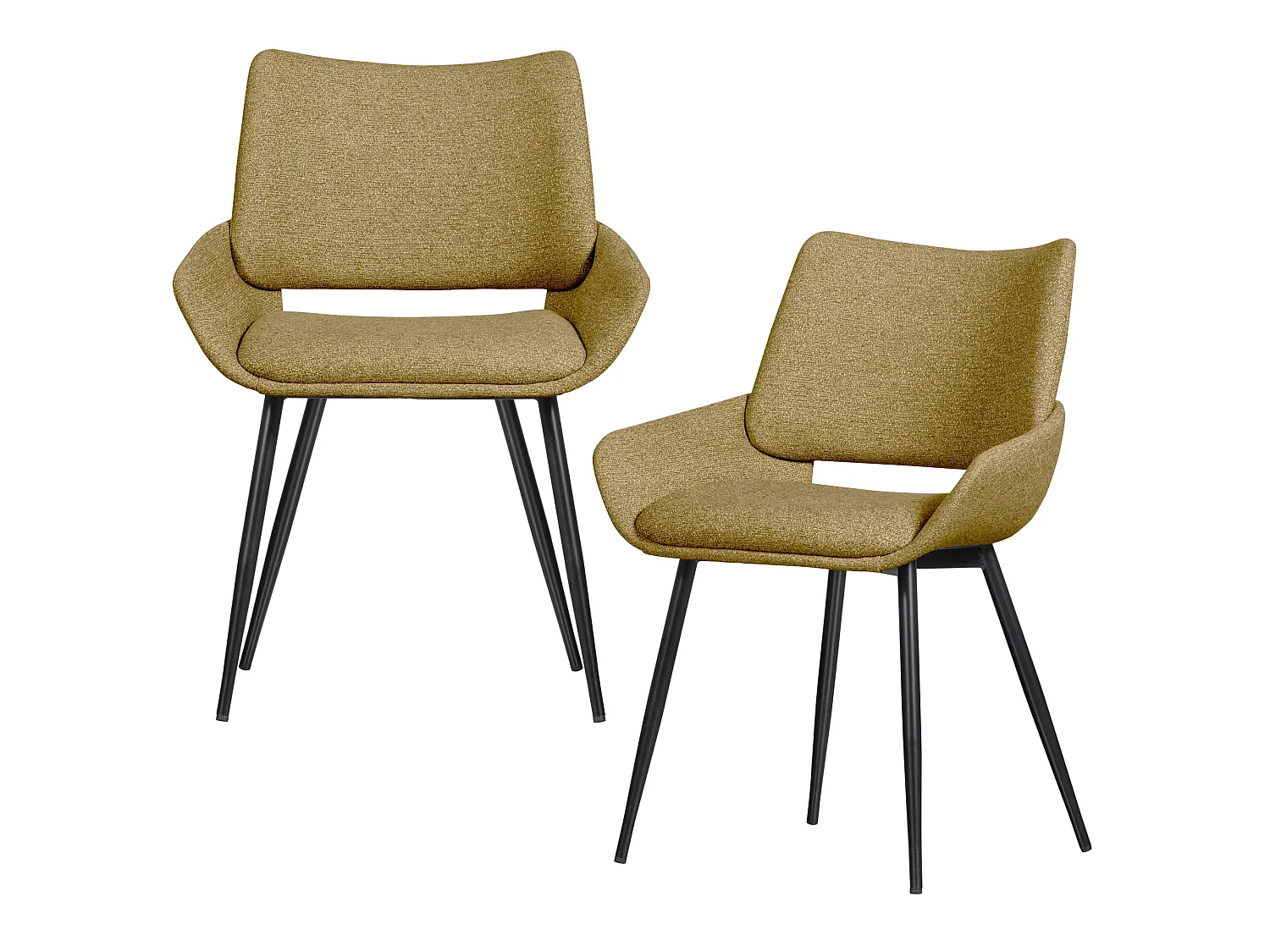 Lot de 2 chaises de table en tissu PARADE