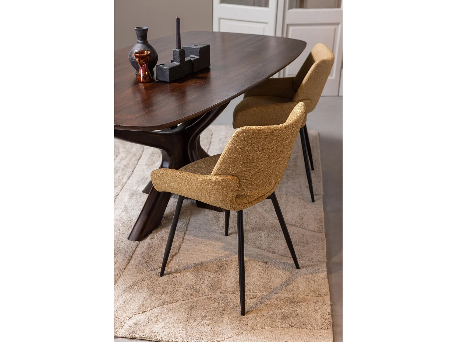 Lot de 2 chaises de table en tissu PARADE