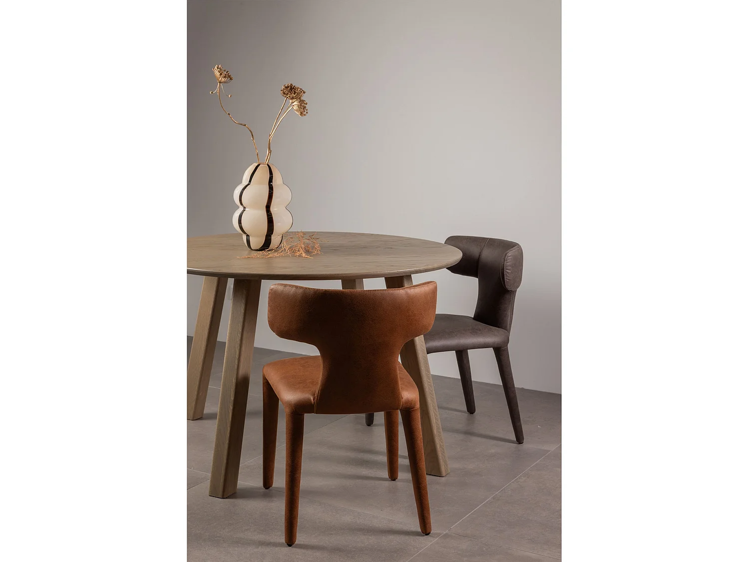 Lot de 2 chaises de table en similicuir PERMIT