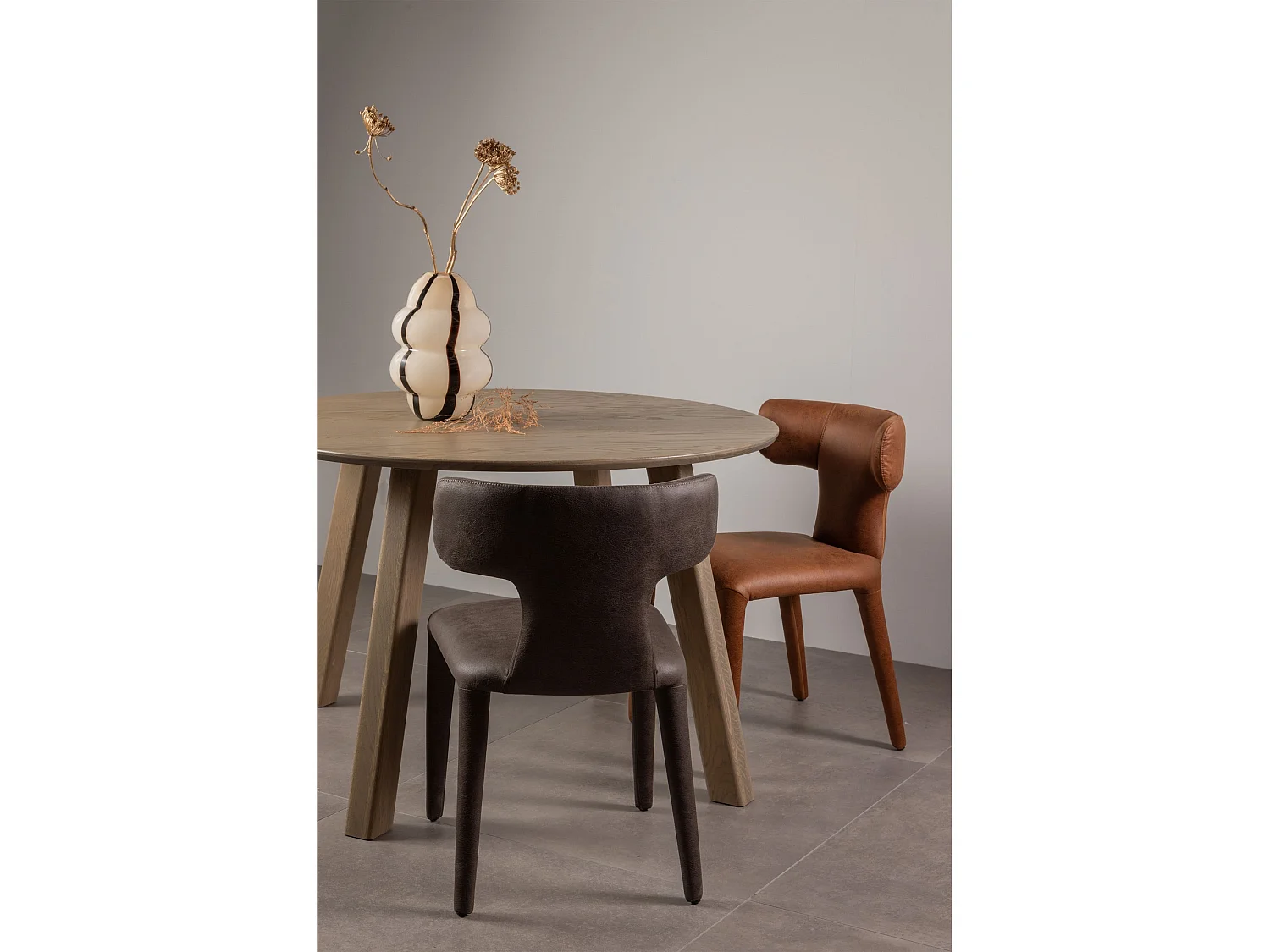 Lot de 2 chaises de table en similicuir NOBLE