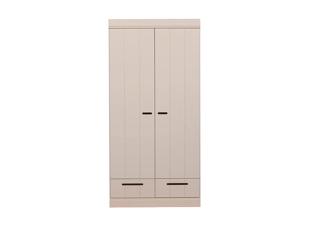 Armoire 2 portes 2 tiroirs en pin CONNECT
