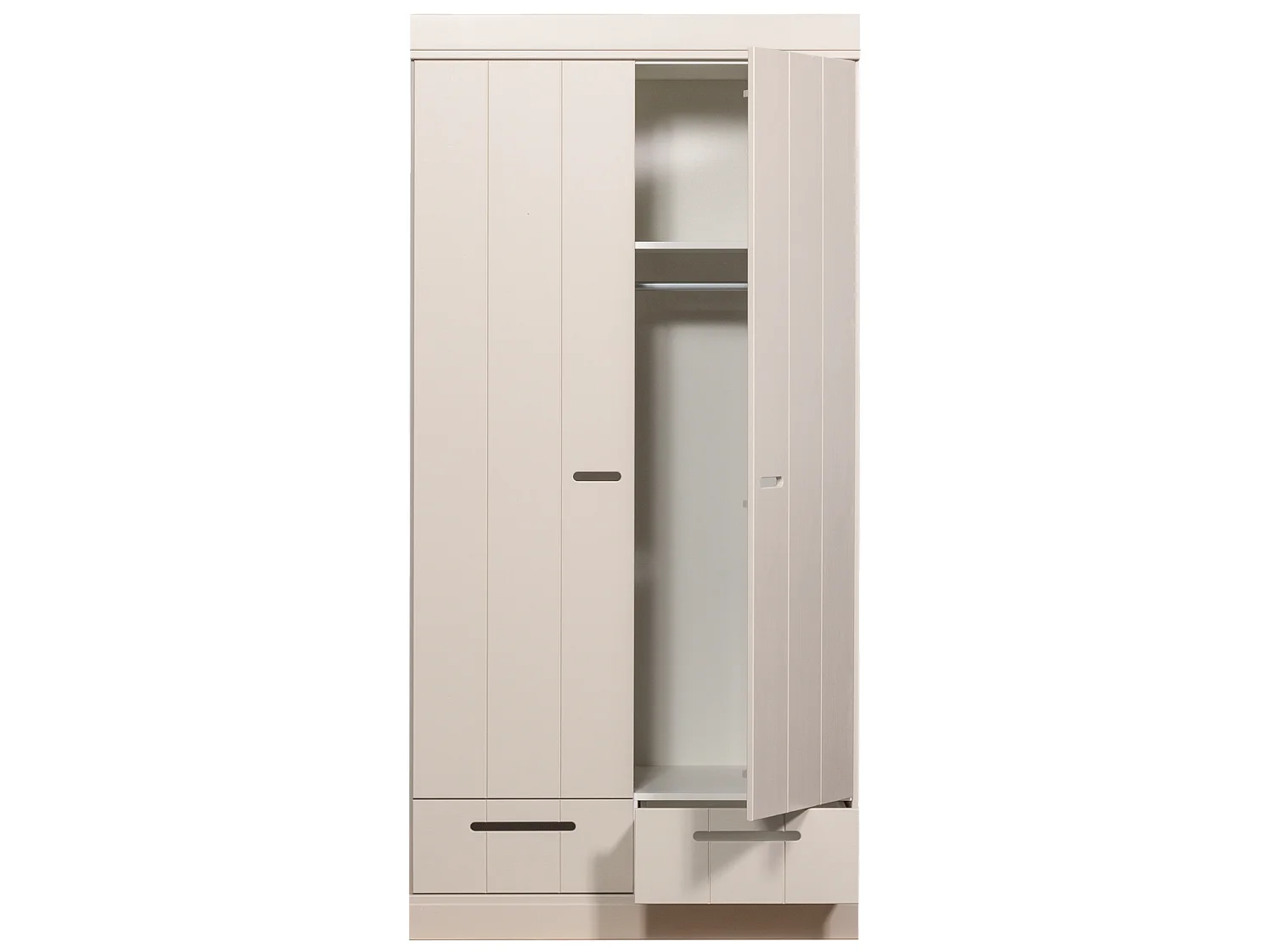 Armoire 2 portes 2 tiroirs en pin CONNECT