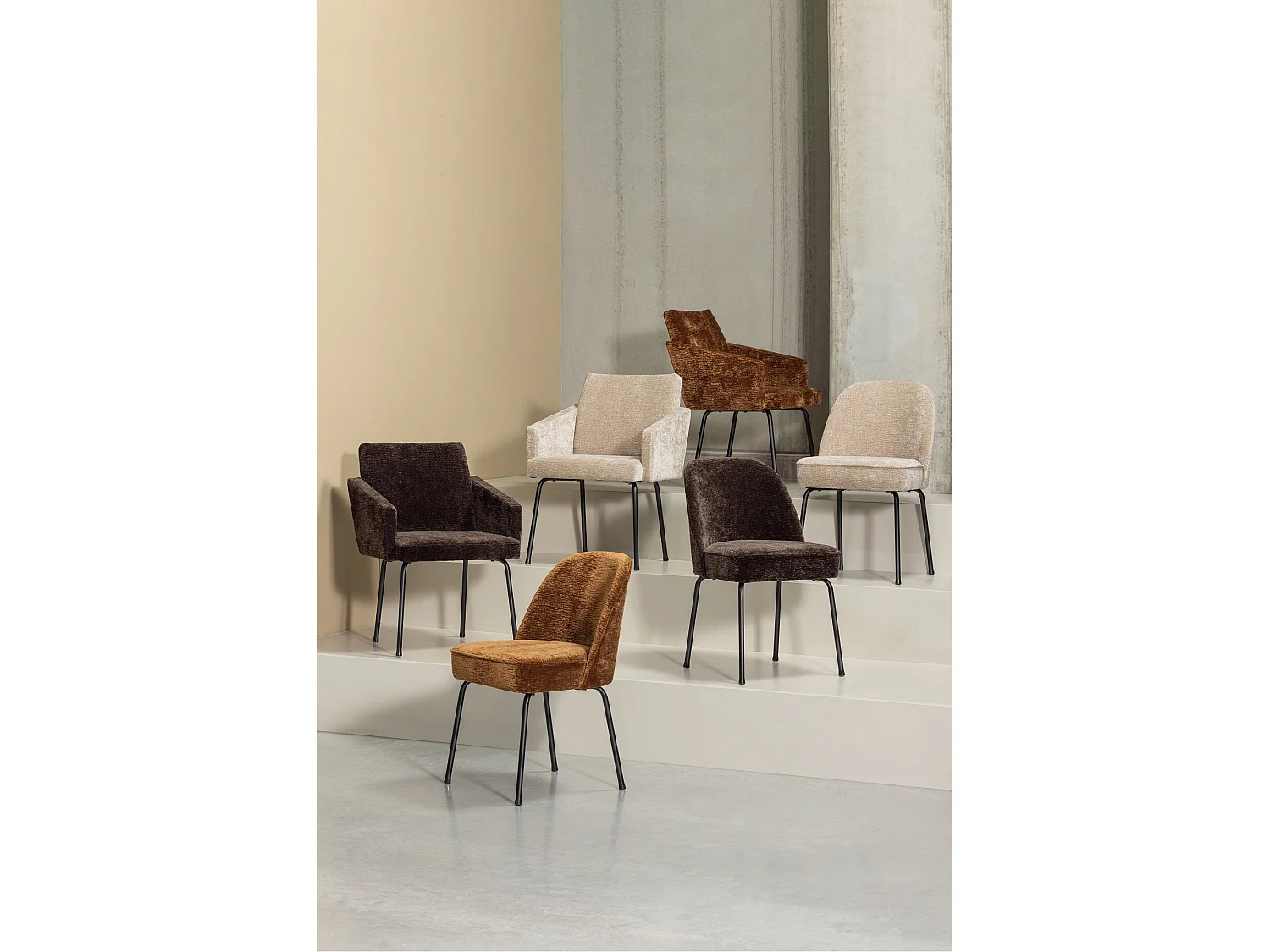 Lot de 2 chaises de table en chenille MOUNT