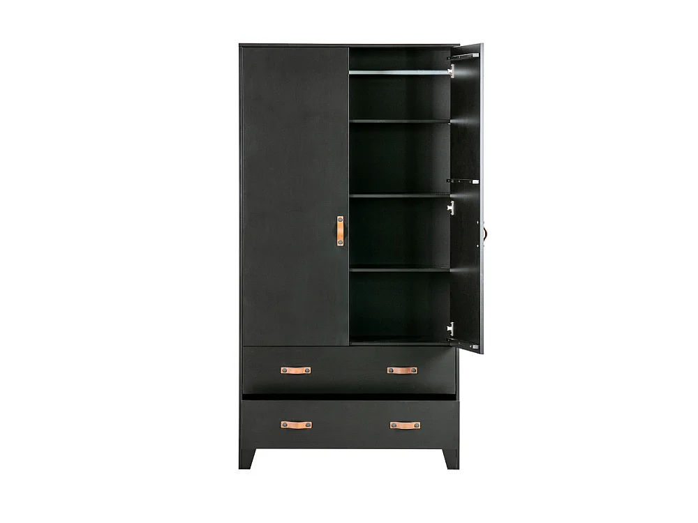 Armoire 2 portes et 4 tiroirs en pin DIAN