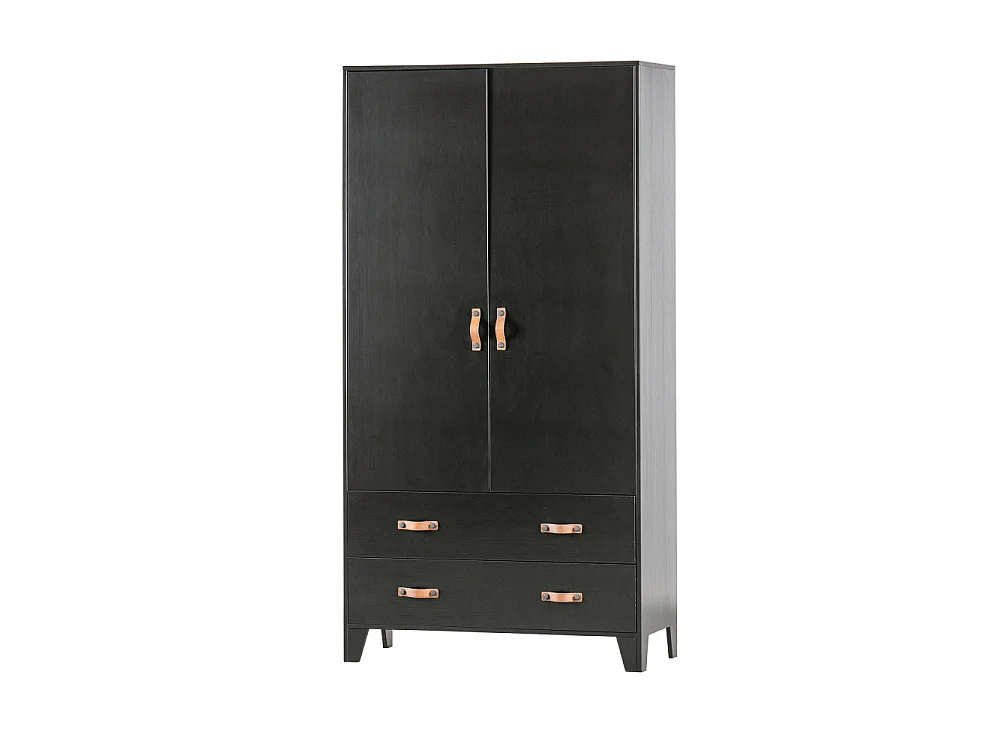 Armoire 2 portes et 4 tiroirs en pin DIAN