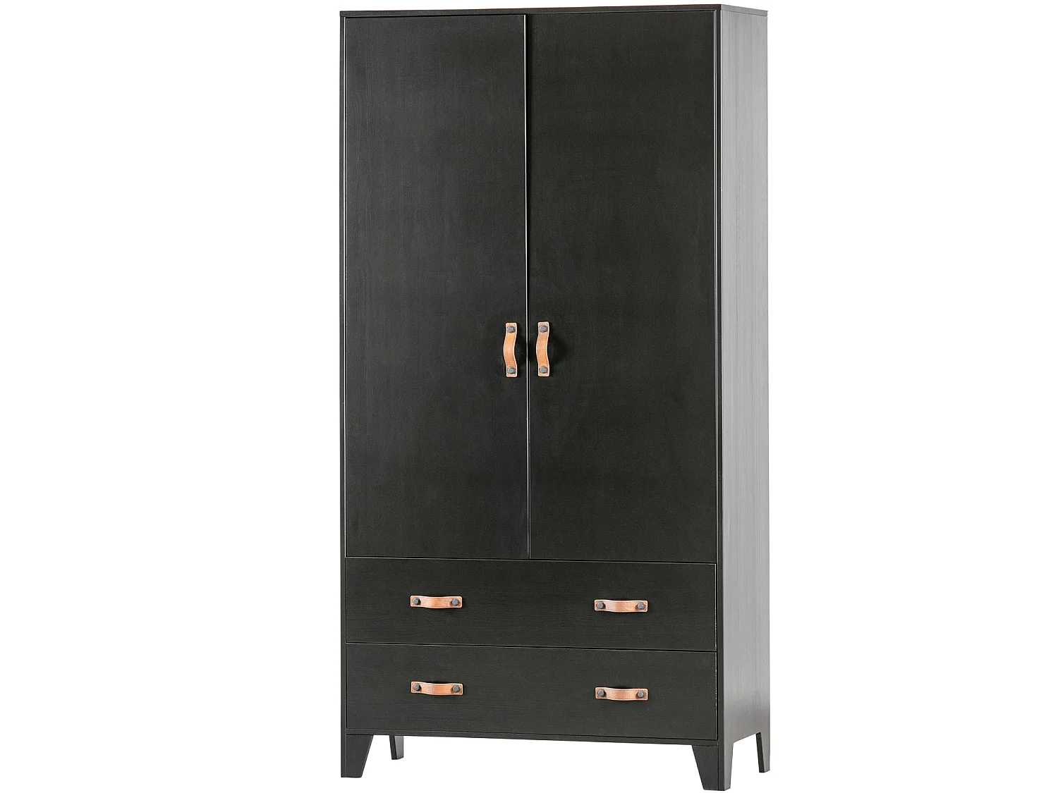 Armoire 2 portes et 4 tiroirs en pin DIAN