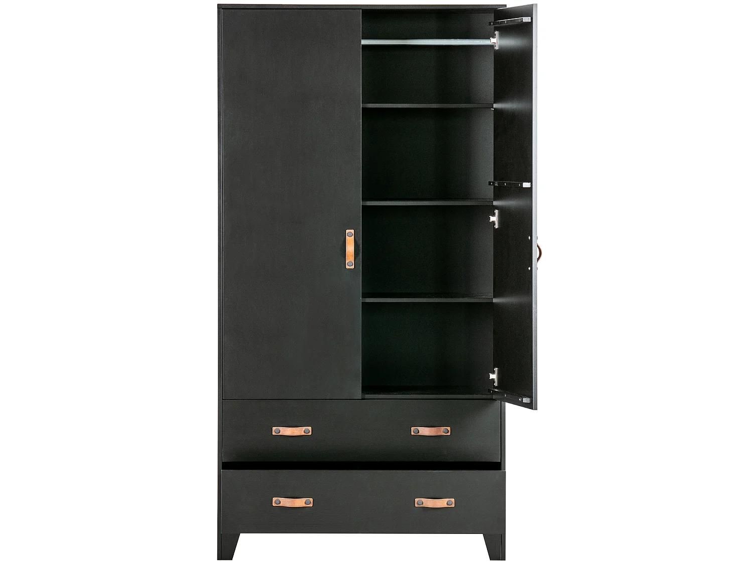 Armoire 2 portes et 4 tiroirs en pin DIAN