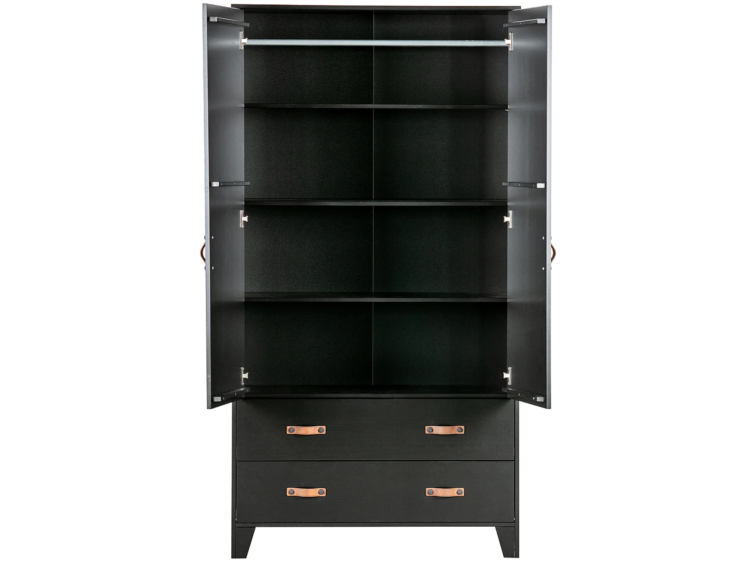 Armoire 2 portes et 4 tiroirs en pin DIAN