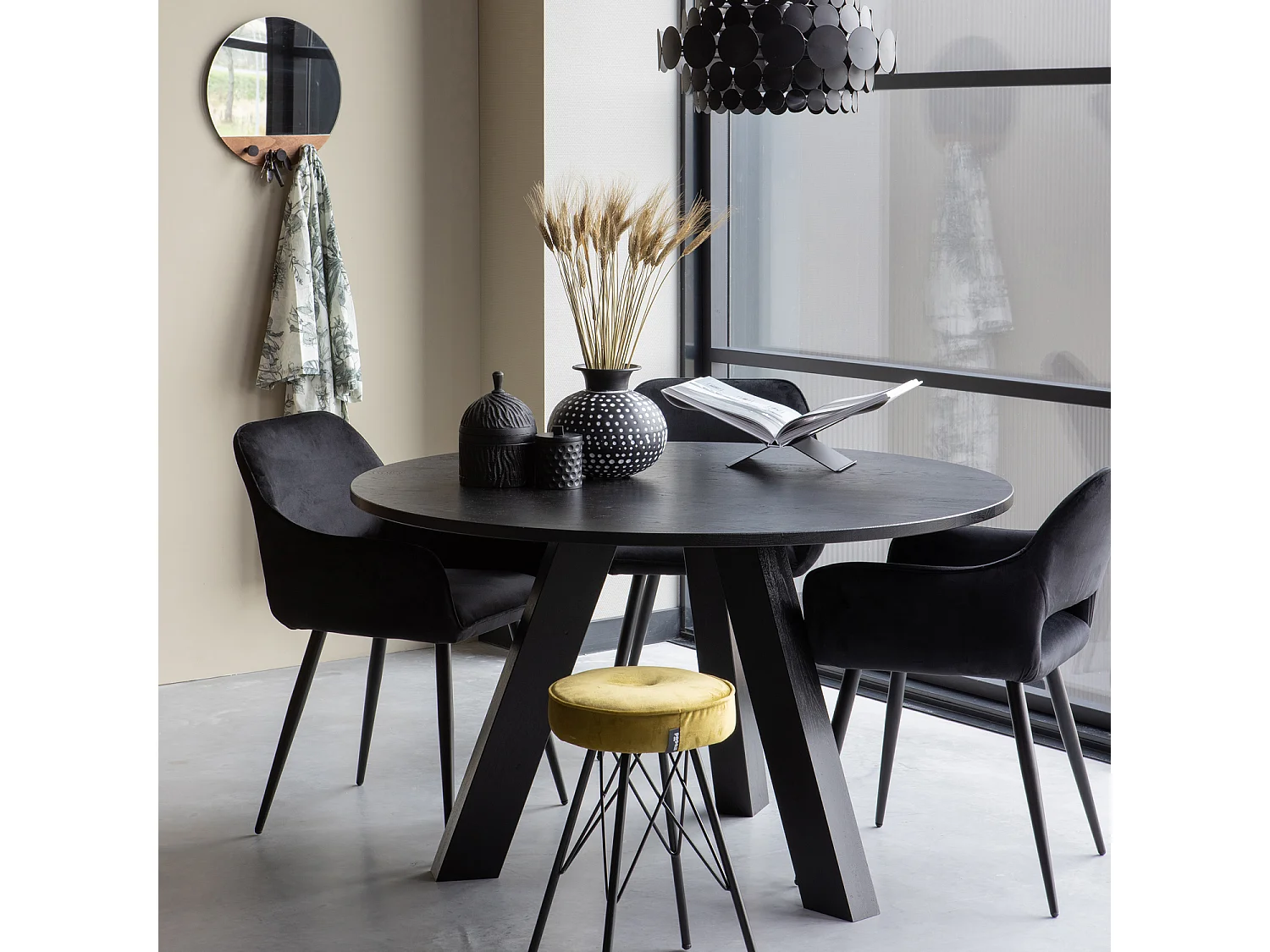 Chaises de table velours JELLE
