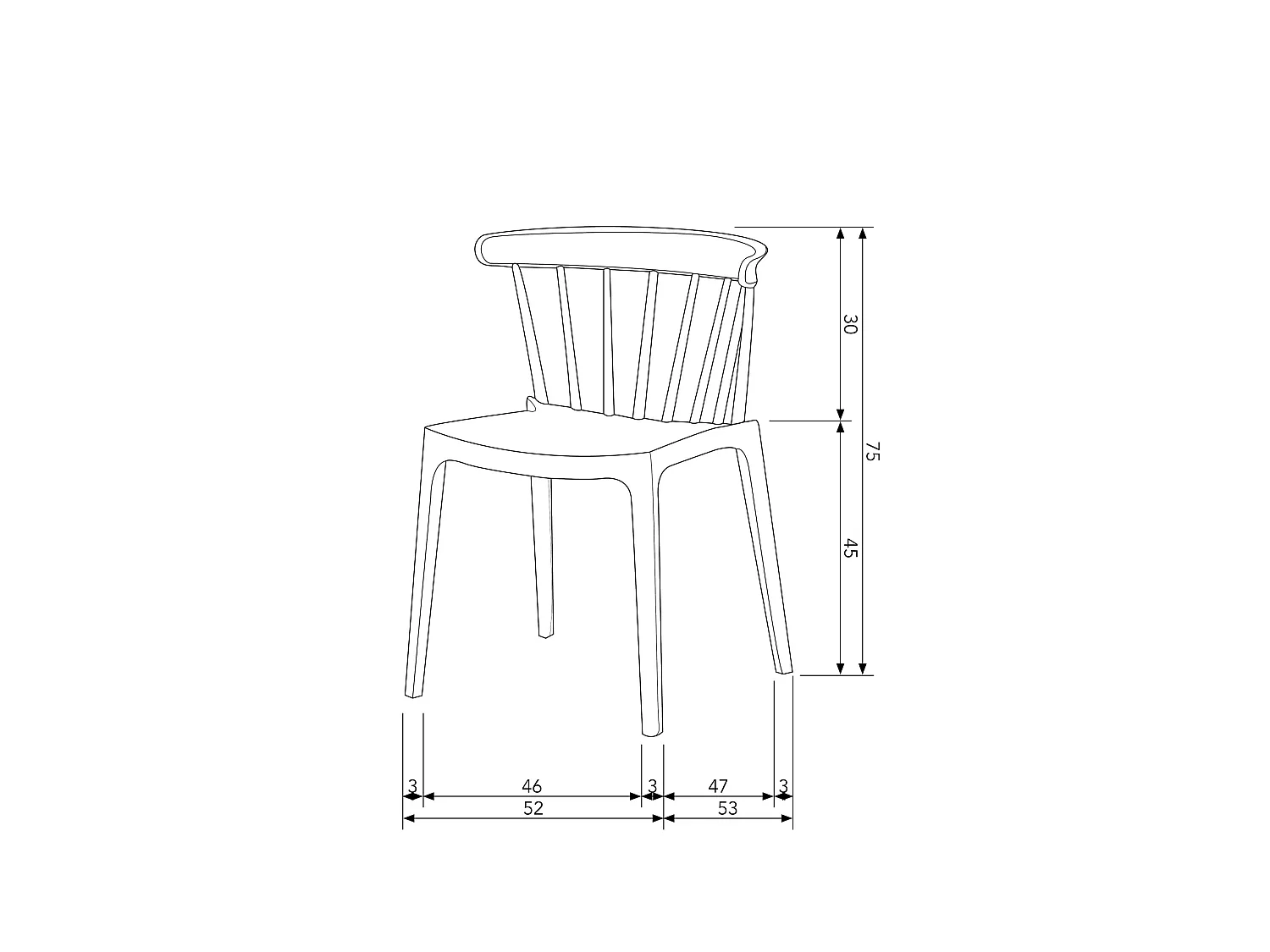 Lot de 2 chaises de jardin en polypropylène BLISS