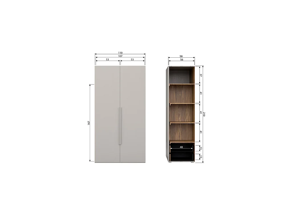 Armoire 2 portes en pin RENS