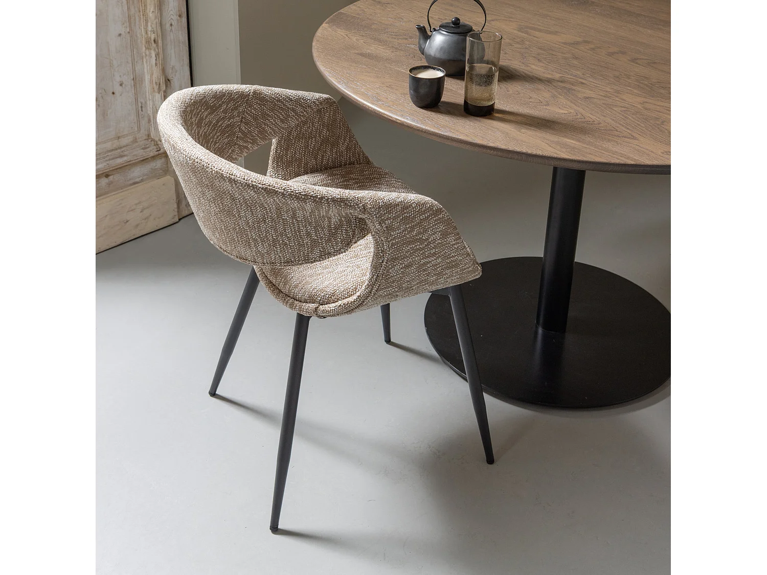 Lot de 2 chaises de table en fer et polyester YOSSI