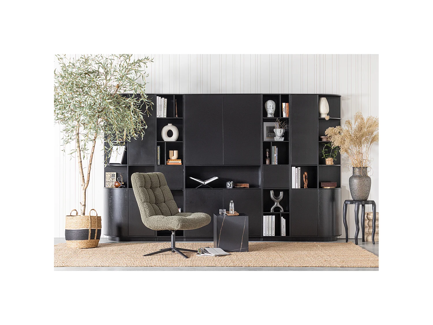 Armoire de rangement rond gauche en pin FINCA