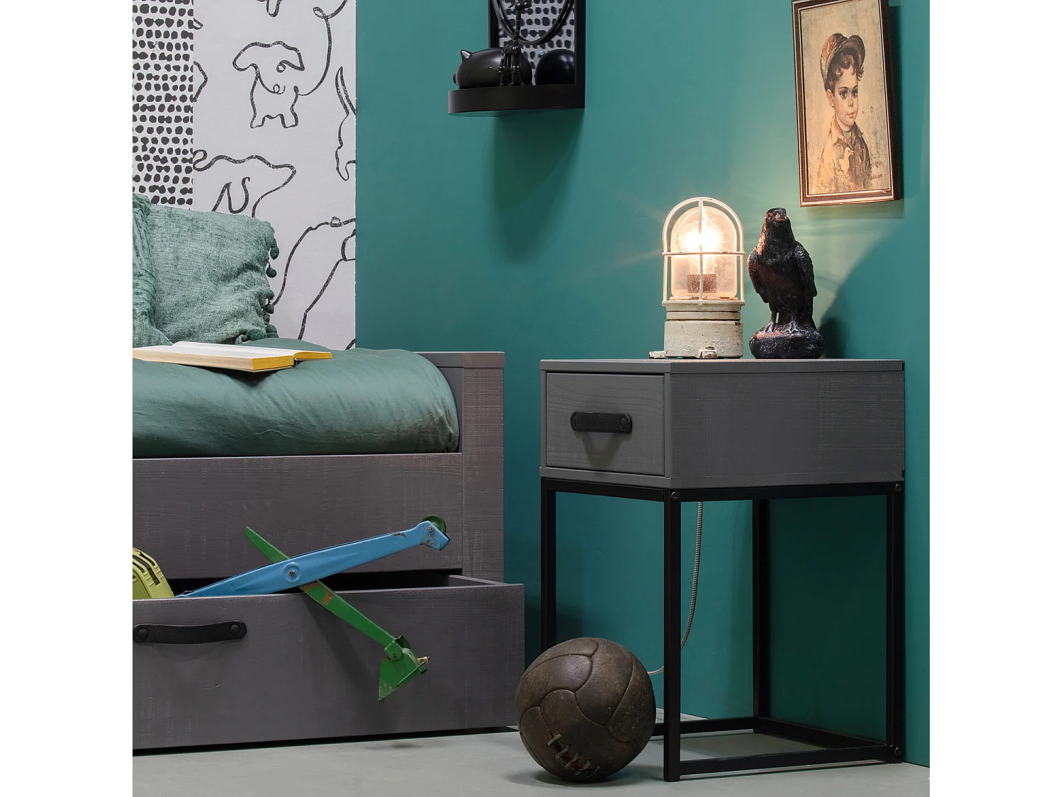 Table de chevet en pin MORRIS