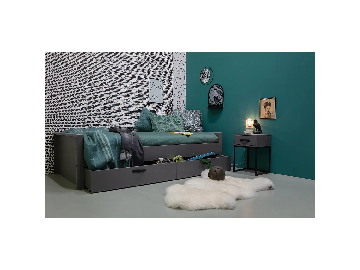 Table de chevet en pin MORRIS