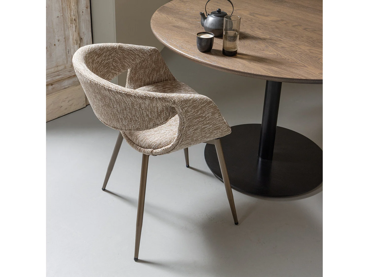 Lot de 2 chaises de table en fer et polyester YOSSI