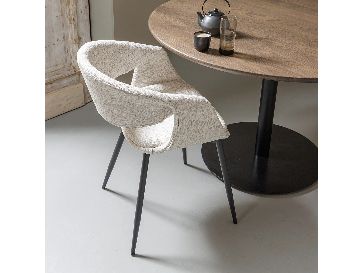 Lot de 2 chaises de table en fer et polyester YOSSI