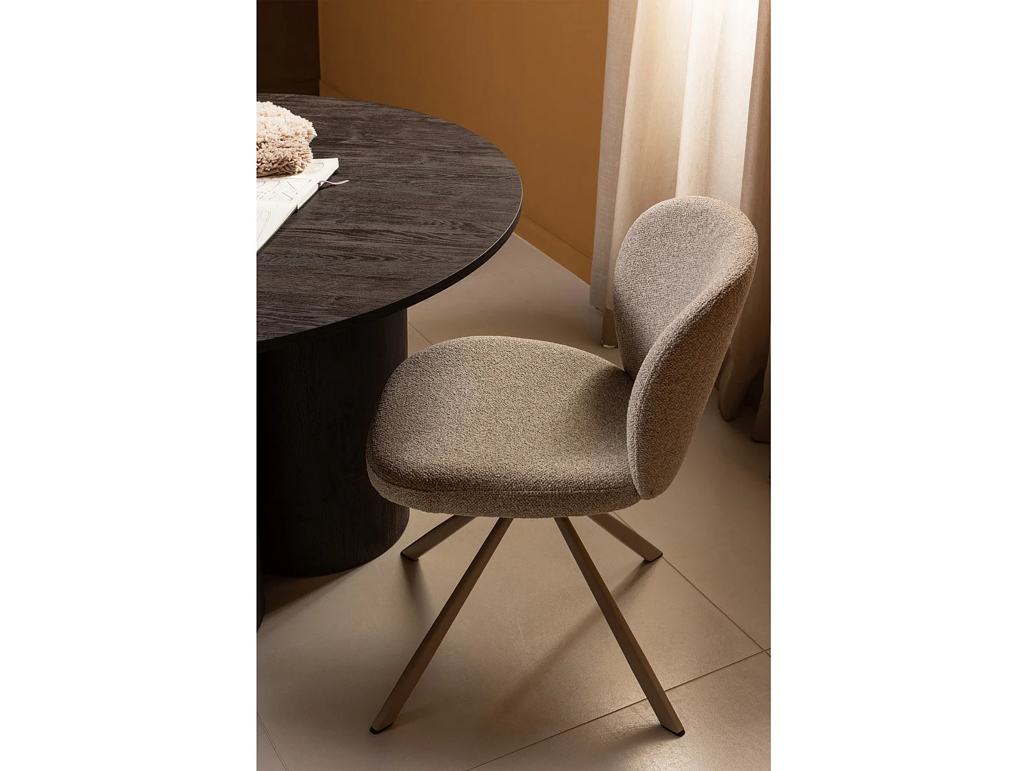 Lot de 2 chaises de salle à manger en bouclé FEMKE