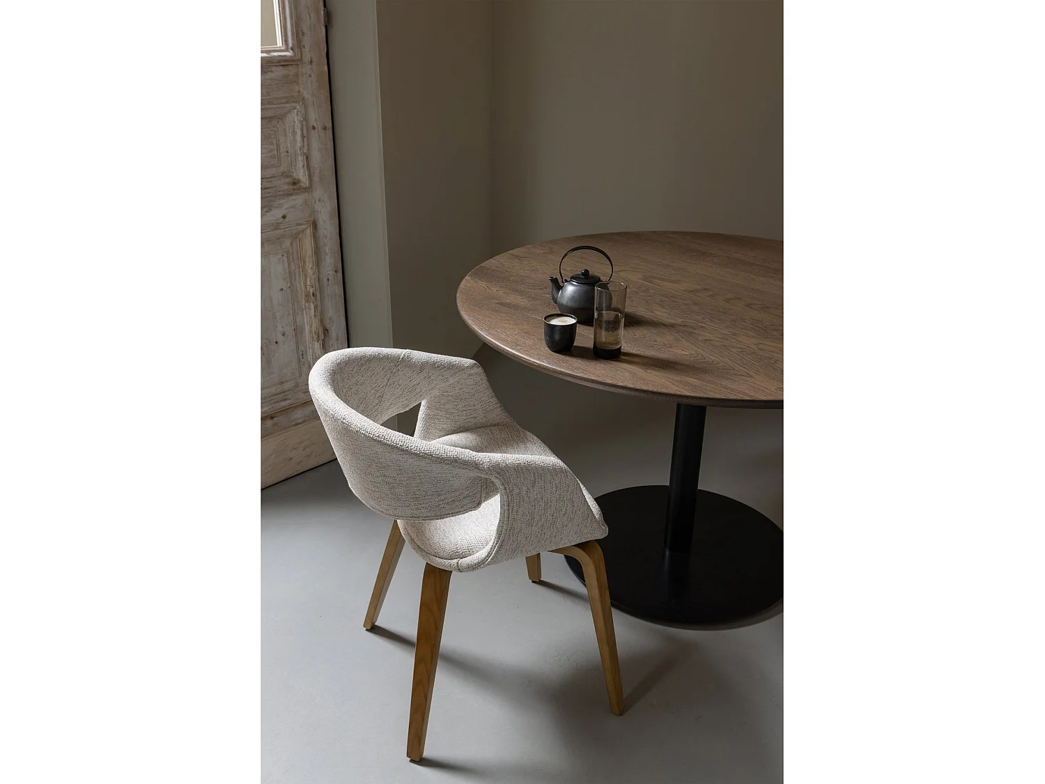 Lot de 2 chaises de table en bois et polyester YOSSI
