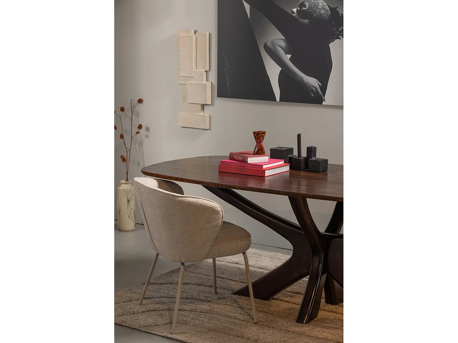 Lot de 2 chaises de salle à manger en polyester ADMIT