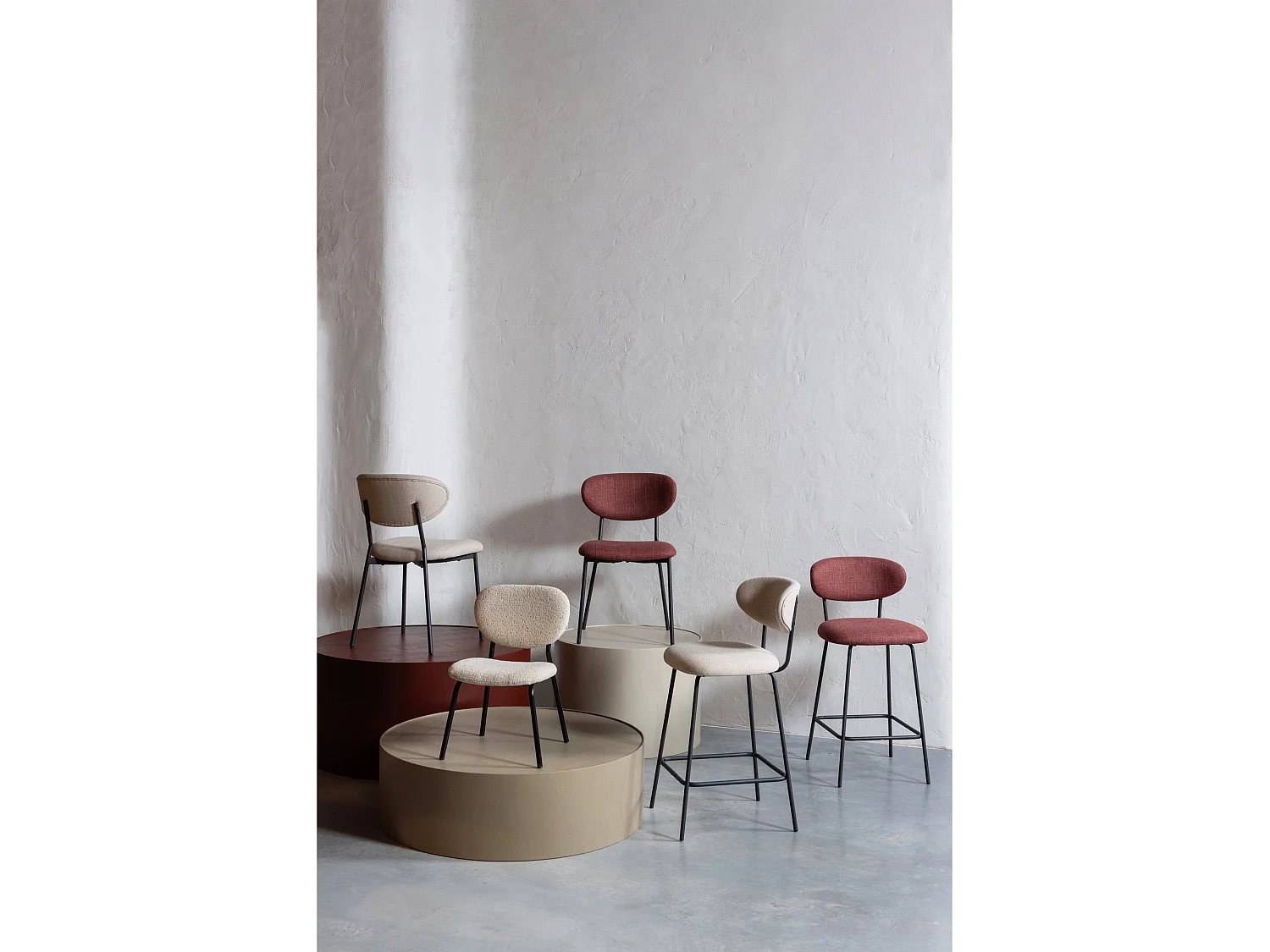Lot de 2 chaises de salle à manger en polyester KJELD