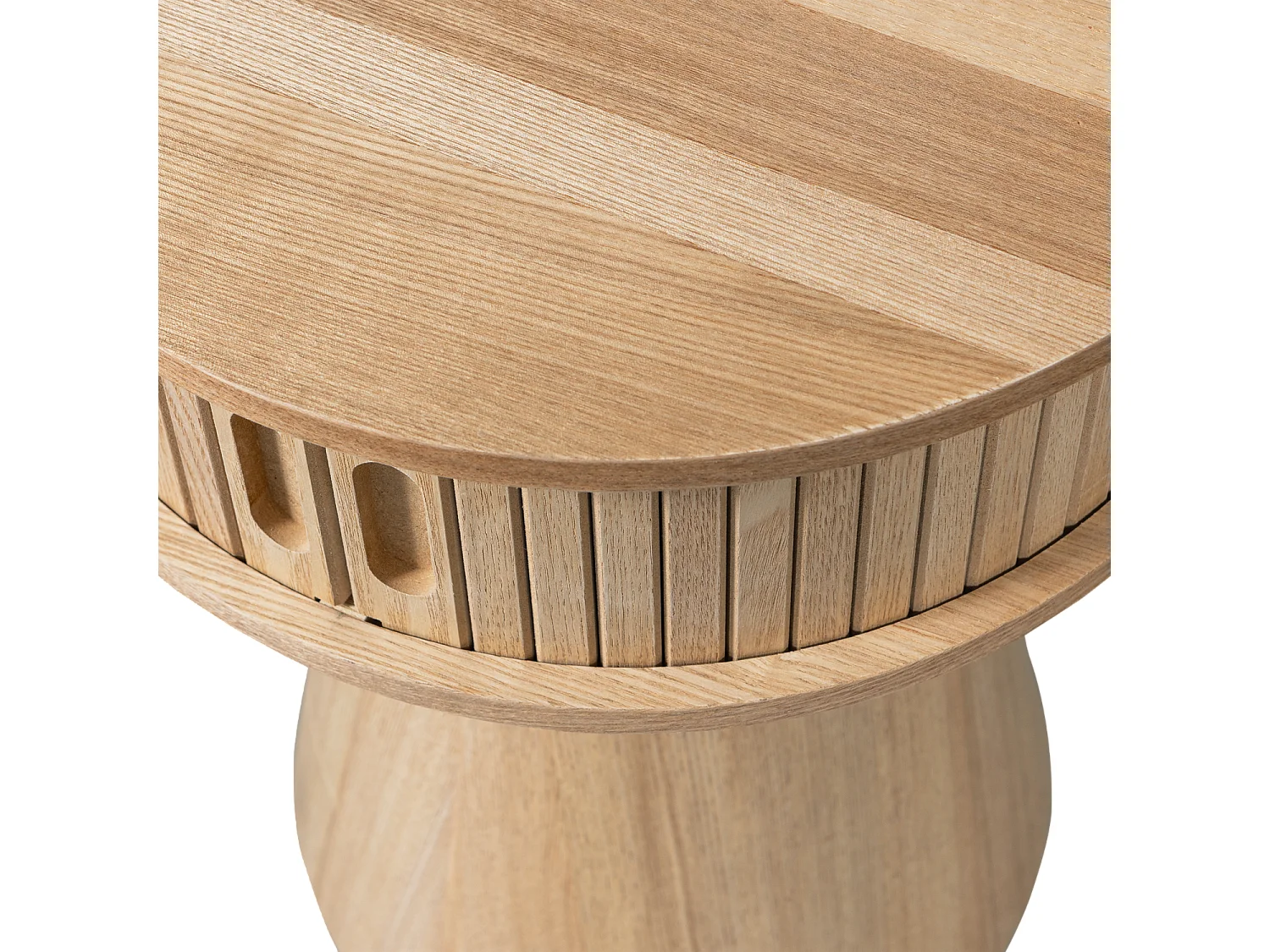 Table de chevet rond en bois de peuplier KARRI