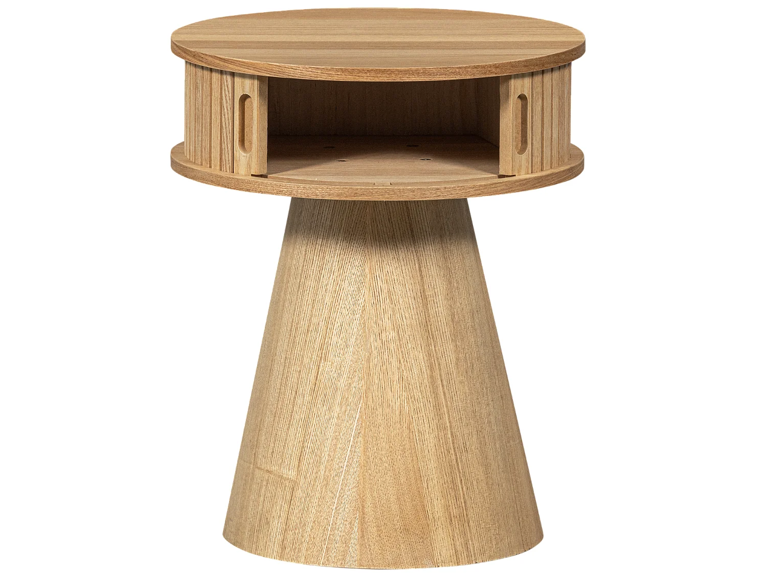 Table de chevet rond en bois de peuplier KARRI