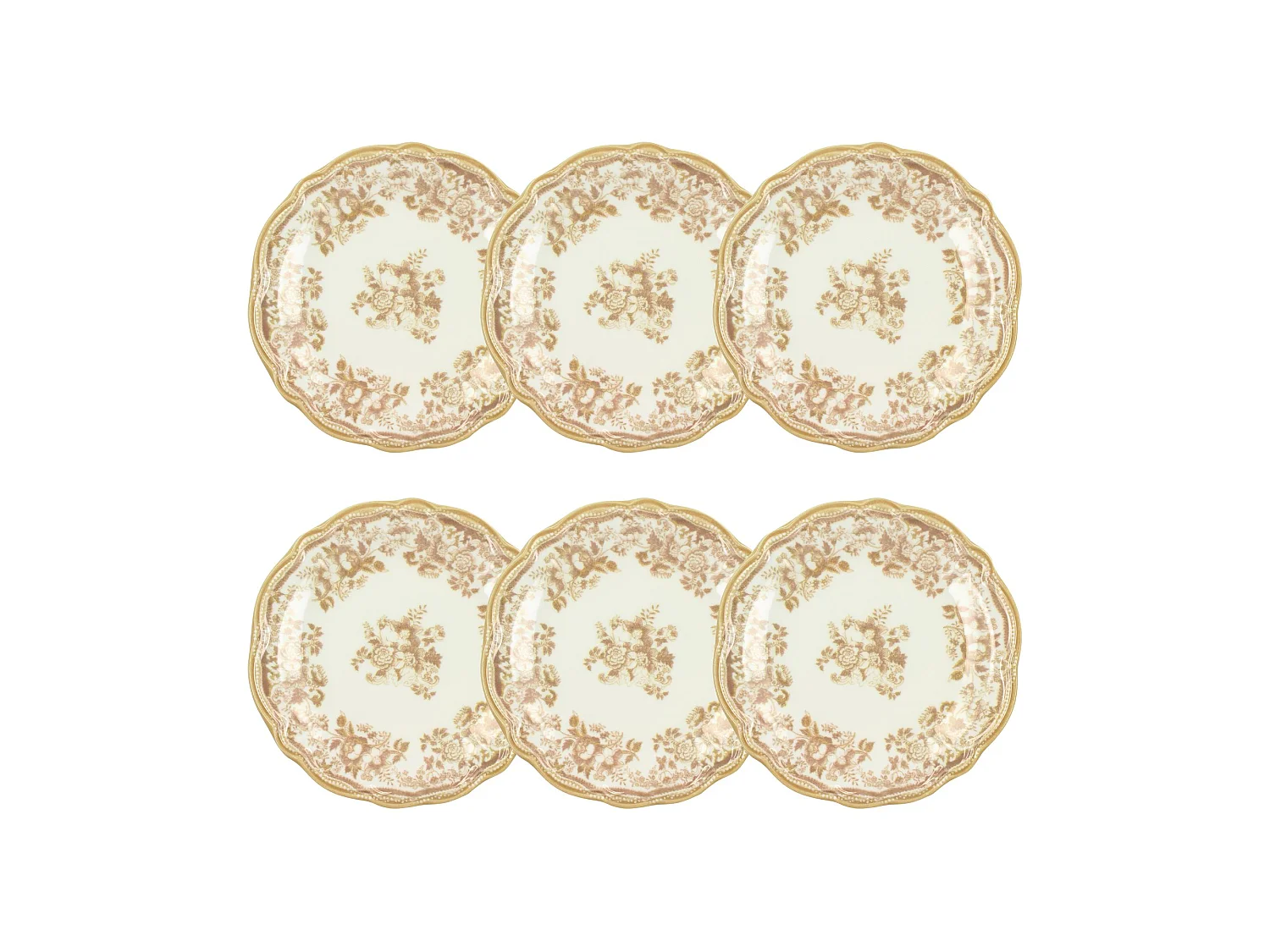 Novastyl - Lot 6 Assiettes à Dessert Faustine 20cm En Grès Miel
