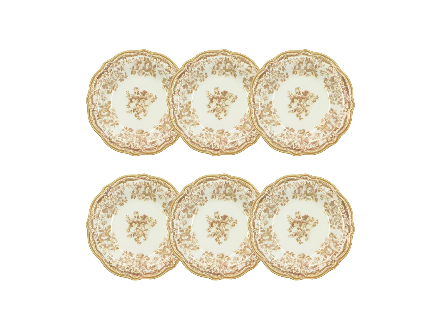 Novastyl - Lot 6 Assiettes Creuses Faustine 22cm En Grès Miel