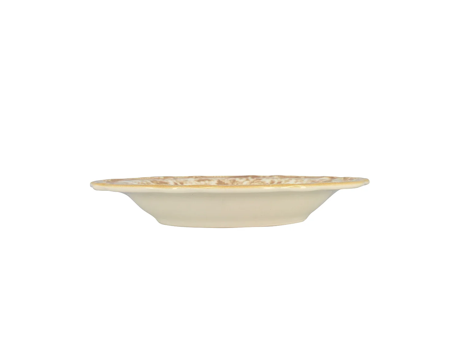 Novastyl - Lot 6 Assiettes Creuses Faustine 22cm En Grès Miel