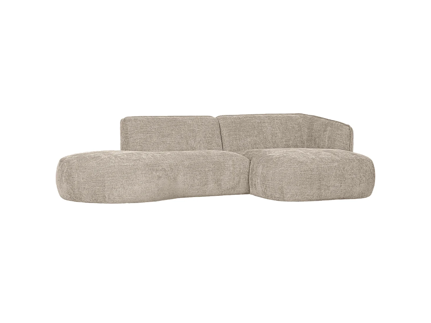Canapé d'angle droit en tissu POLLY