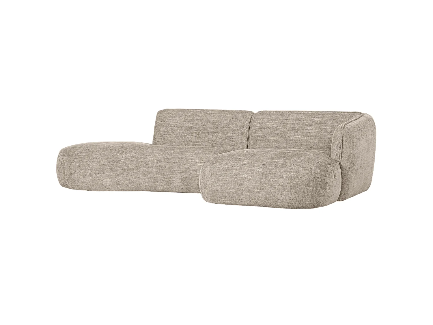Canapé d'angle droit en tissu POLLY