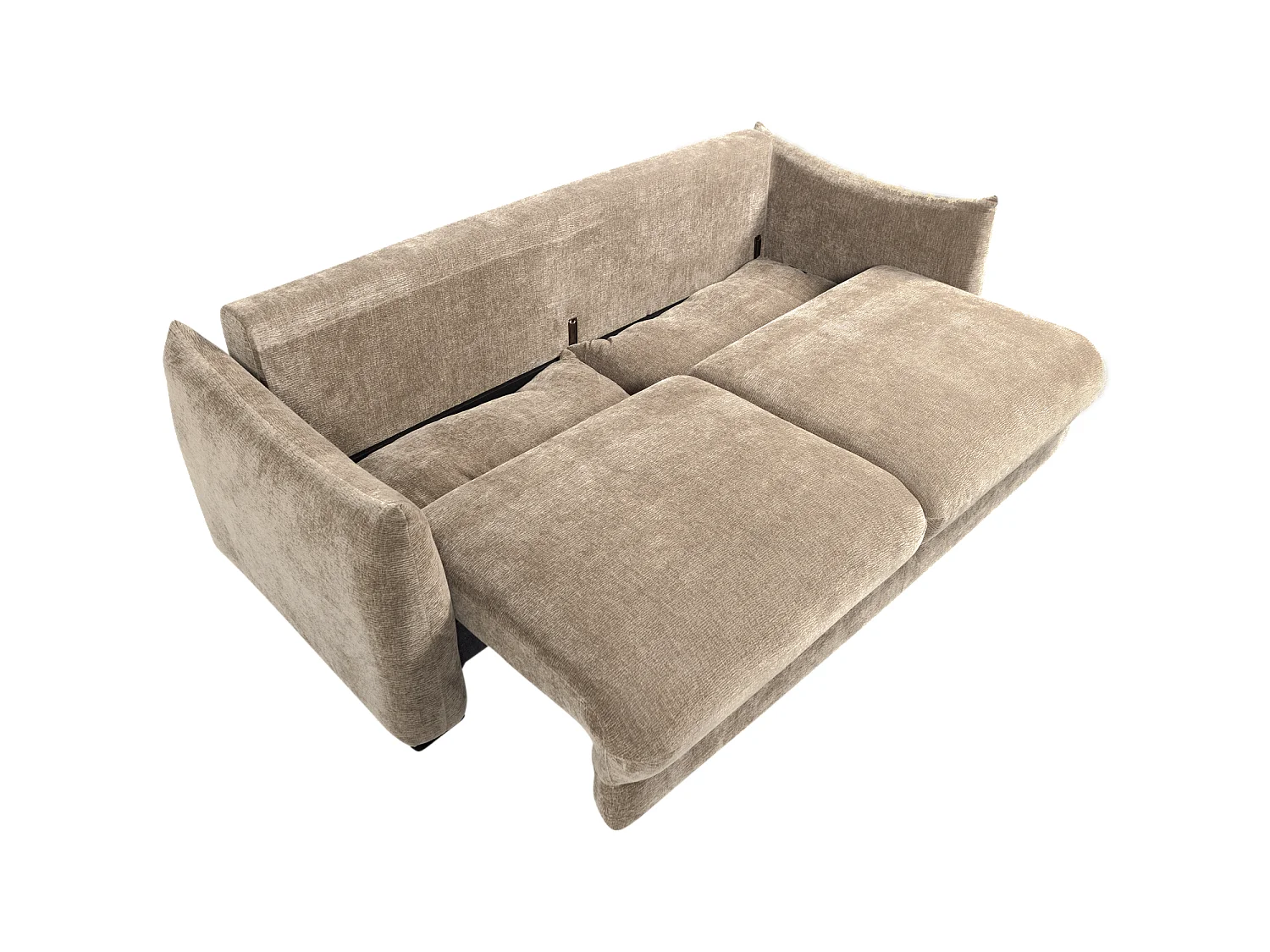 Canapé convertible clic-clac 3 places en tissu chenille JONNE