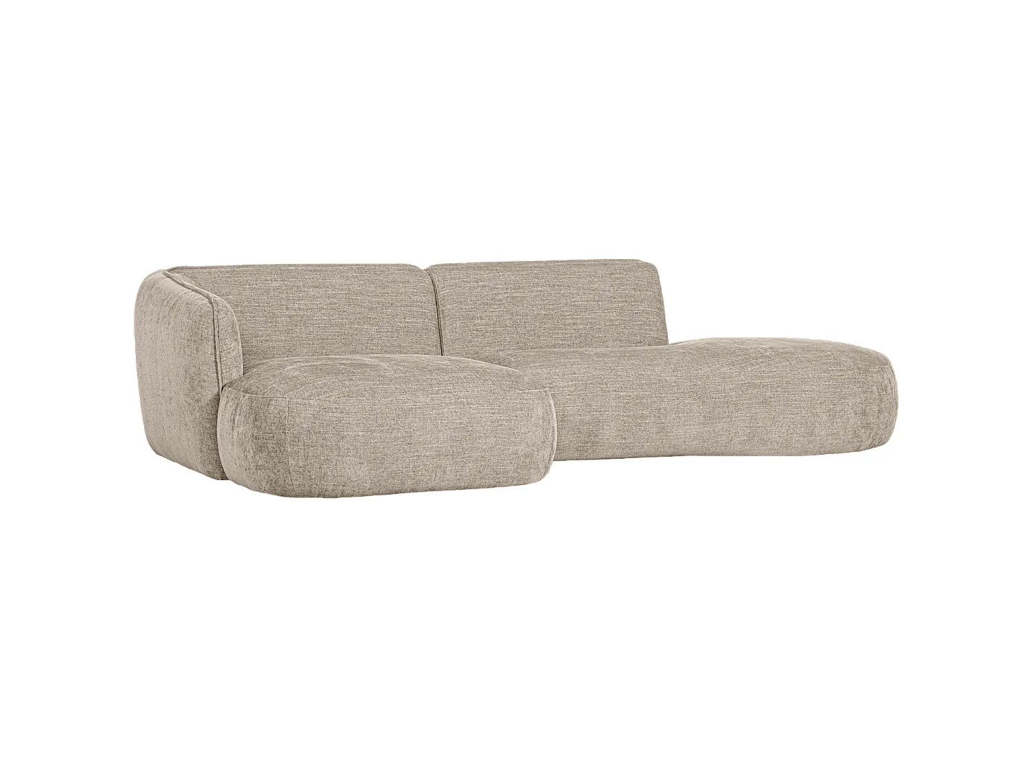 Canapé d'angle gauche en tissu POLLY