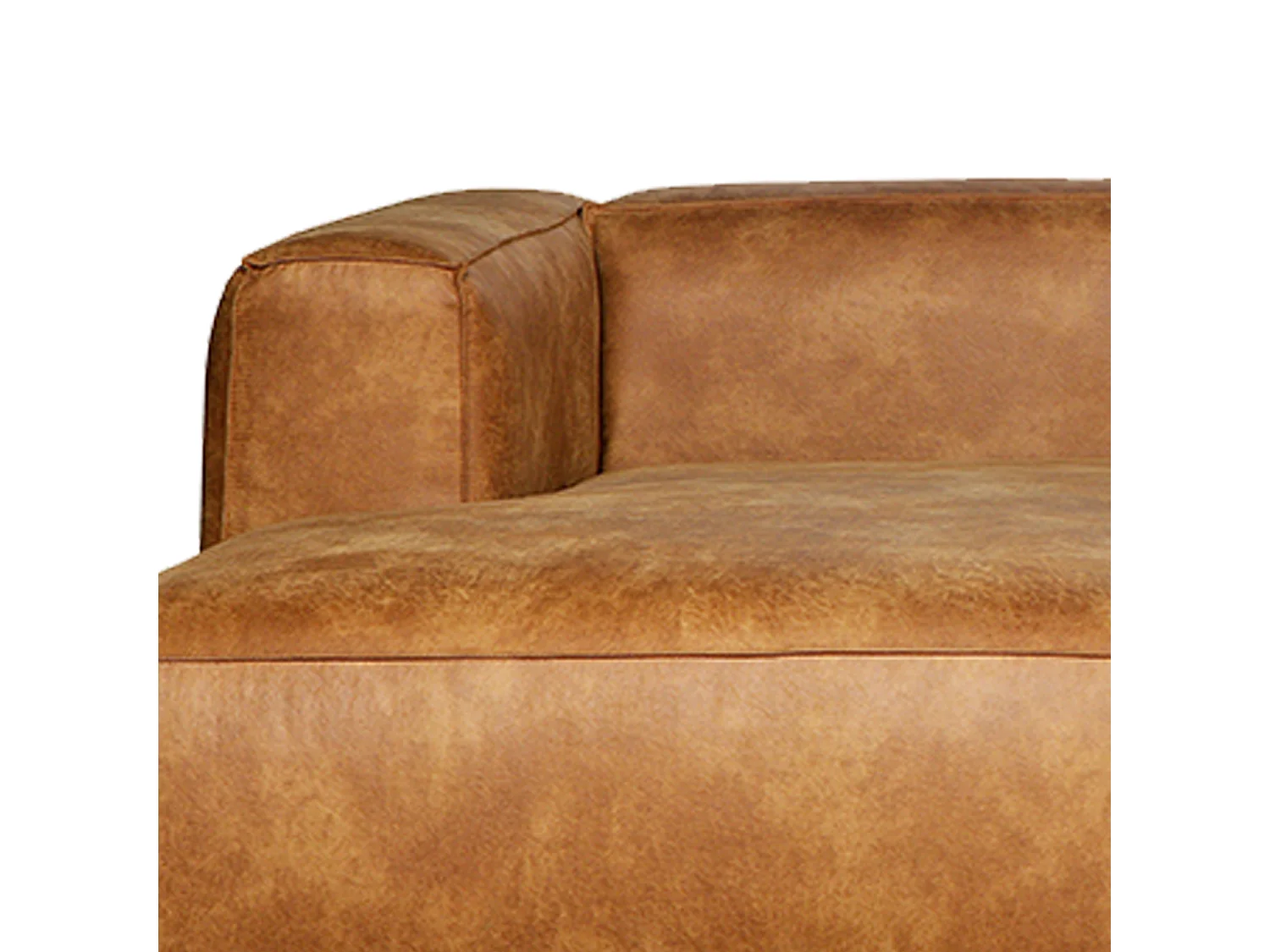 Canapé d'angle gauche 4 places en cuir marron BEAN