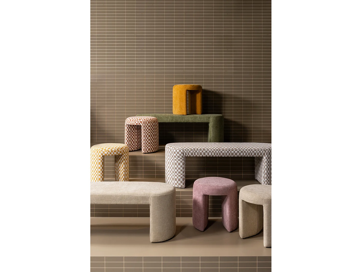 Tabouret en chenille CHARLIE
