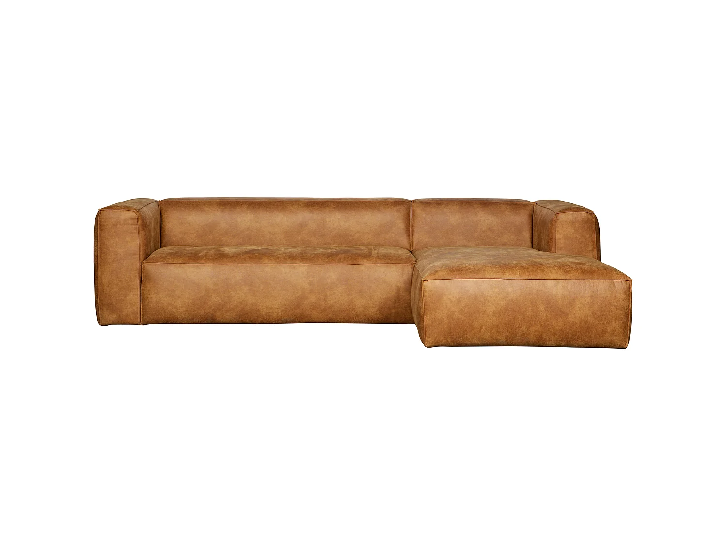 Canapé d'angle droit aspect cuir BEAN