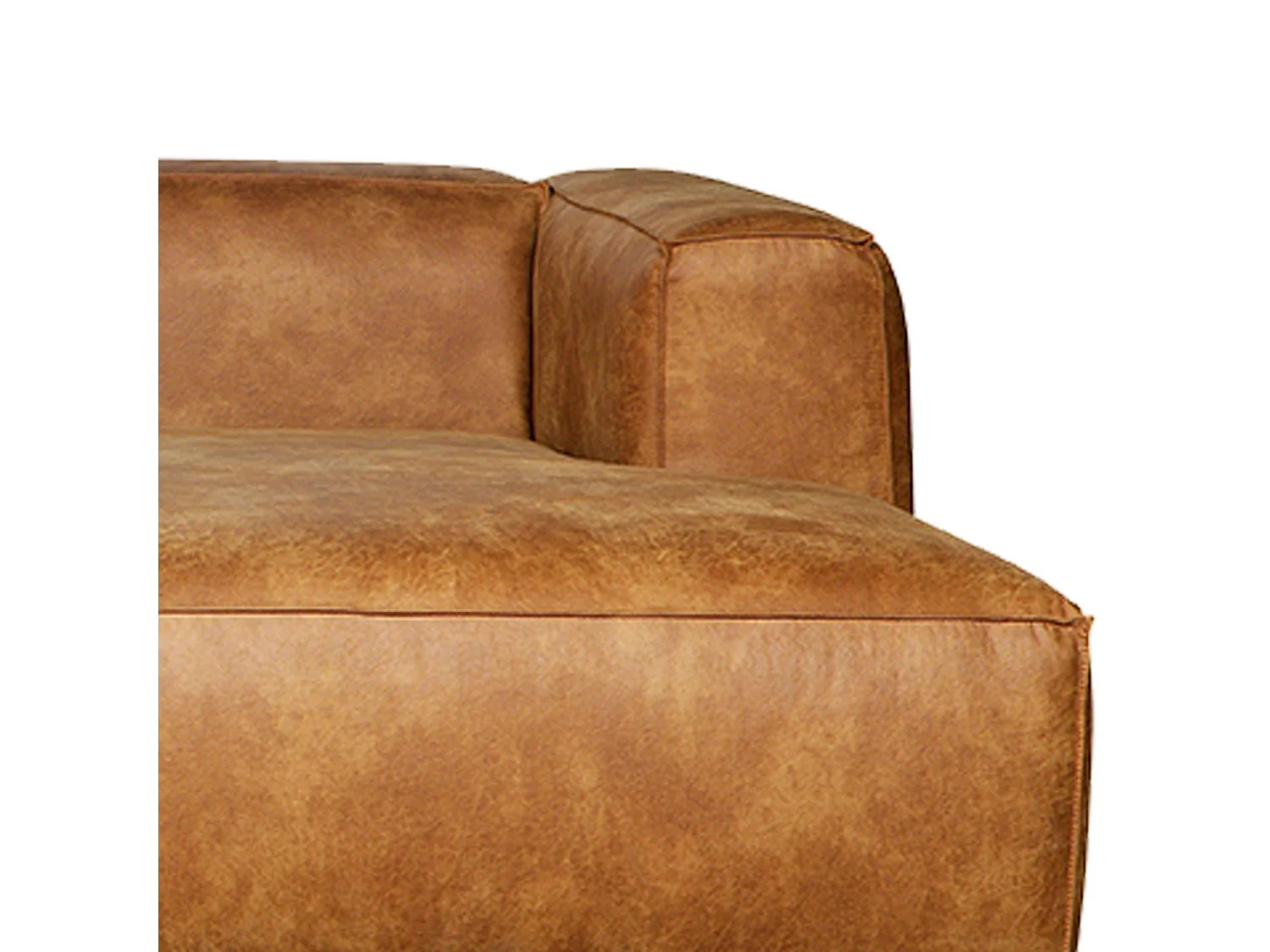 Canapé d'angle droit aspect cuir BEAN