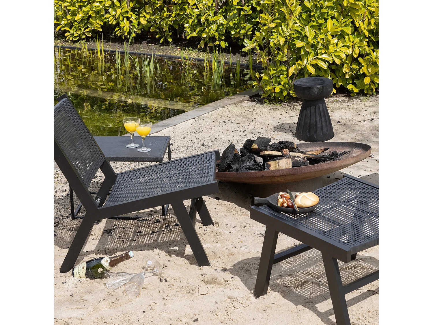 Tabouret en bois de paulownia BORRE