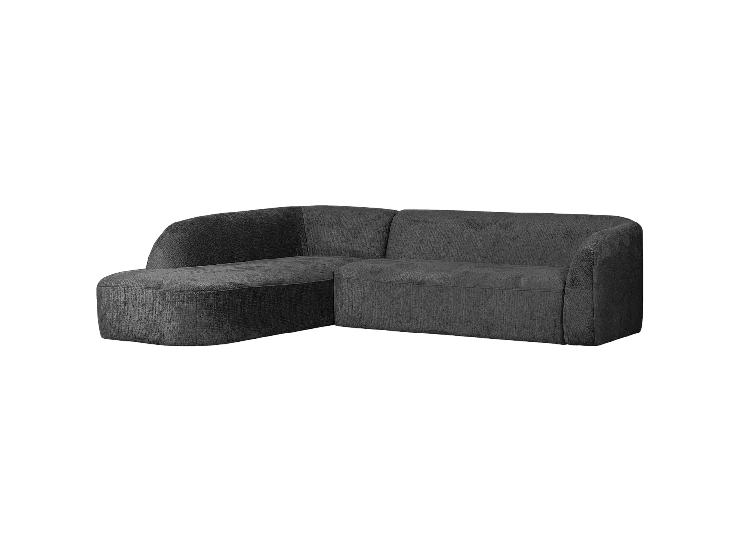 Canapé d'angle gauche en tissu velours SLOPING