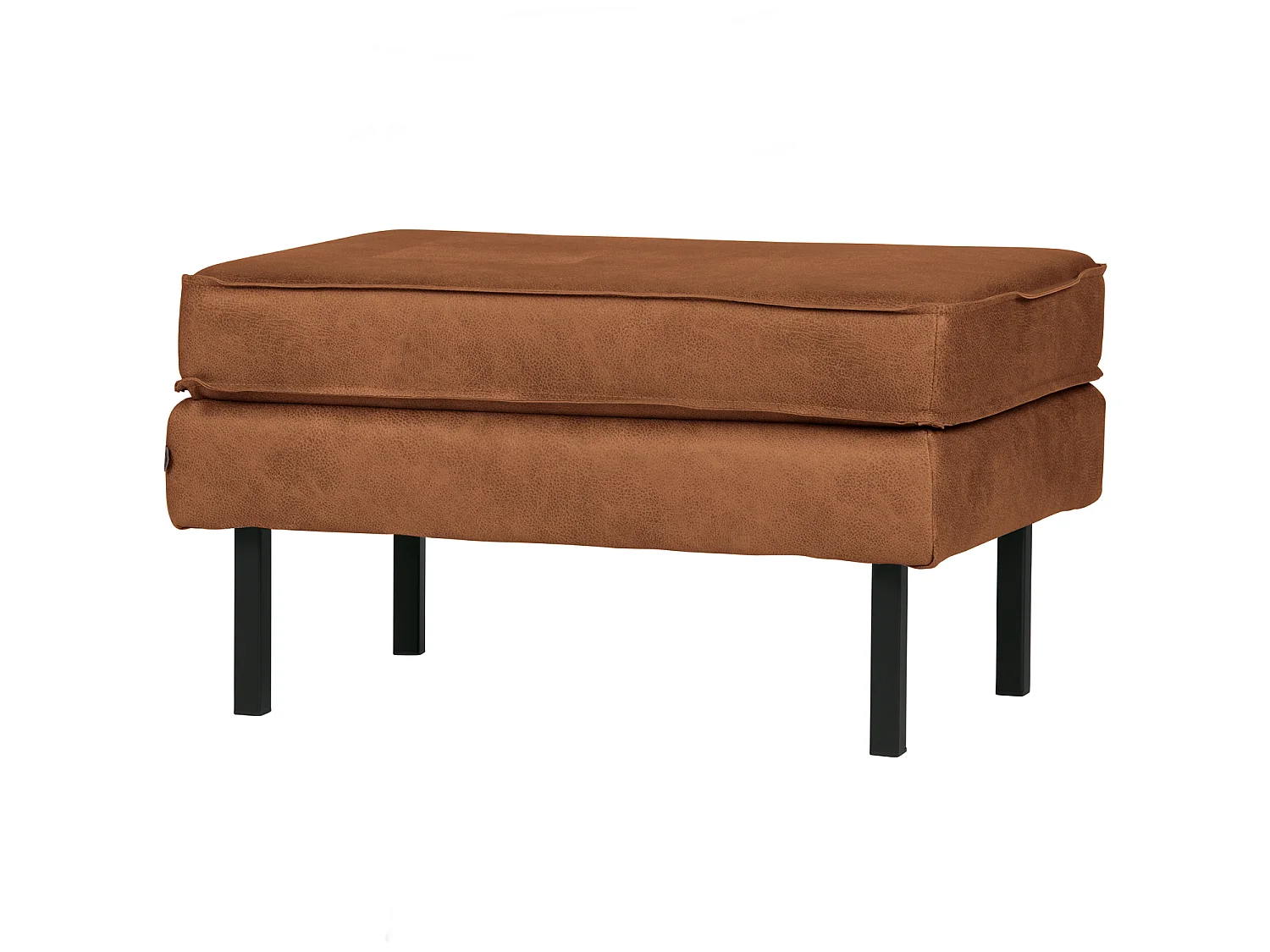 Pouf cuir recyclé et repose-pieds en fer RODEO