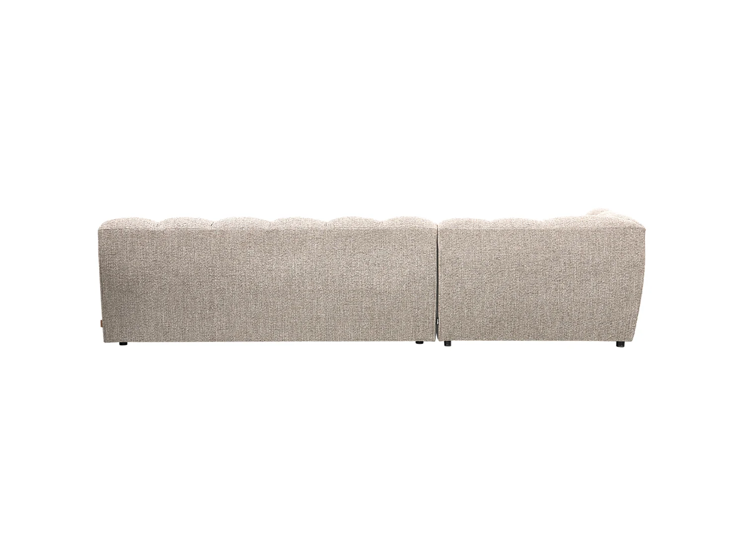 Canapé d'angle gauche 4 places en tissu naturel clair ALLURE