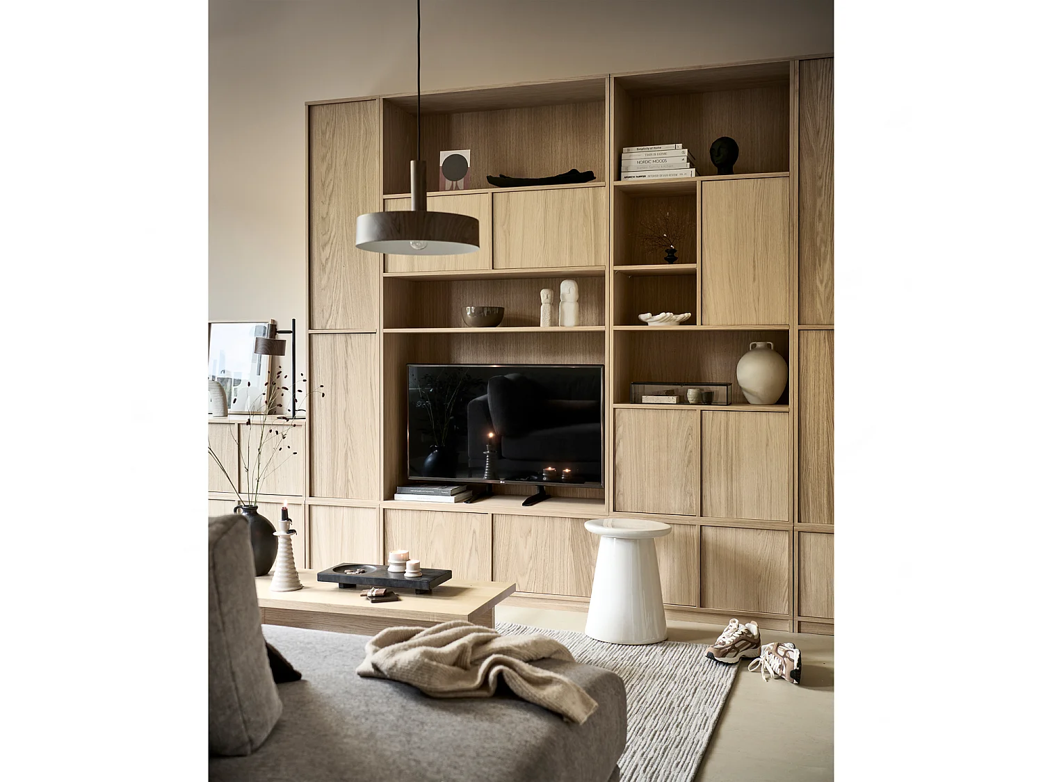 Armoire de rangement placage de chêne MODULAIR