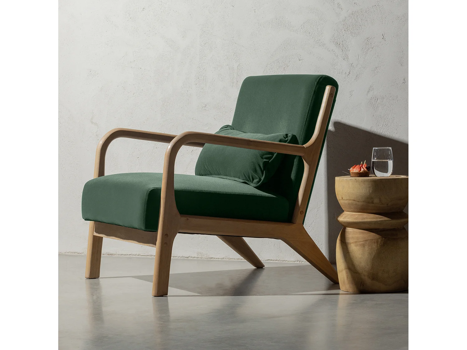 Fauteuil en velours MARK